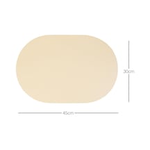 6'li Bej/taş Renk Suni Deri Amerikan Servis Set 45 X 30 Cm Diğer
