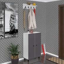 Kenzlife Ayakkabılık Cimcime6 Gribyz 98 060 32 Kapaklı 6 Raflı 18 Çift Ayakkabı Kapasitesi Ahşap