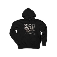 Satyricon Volcano Siyah Fermuarlı Kapşonlu Sweatshirt
