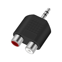Stereo Ses Konektörü 3.5 mm Erkek Jak - 2 RCA (R+L) Dişi Ayırıcı