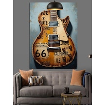 Eski Tarz Gitar Dekoratif Kanvas - Mdf Ahşap Tablo