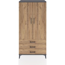 Hyperion Dolap 2 Raflı 3 Çekmeceli 2 Kapaklı 88x44x182 Antras... Antrasit