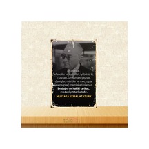 Mustafa Kemal Atatürk En Doğru Hakiki Tarikat Medeniyet Tarikatıdır 20x30 Cm Retro Ahşap Tablo Çok Renkli - 743298044 Çok Renkli