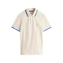 Tommy Hilfiger Cuff Interest Slım Krem Erkek Polo Yaka T-shirt