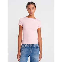 Dilvin 31935 Kısa Kollu T-shirt-toz Pembe Toz Pembe