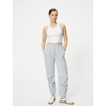 Koton Jogger Pantolon Beli Bağlamalı Cepli Paçaları Elastik Gri 4sak40055ek 4SAK40055EK031 Gri