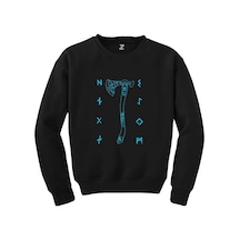God Of War Ragnarok Kratos Baltası Siyah Sweatshirt Siyah