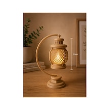3d Dekoratif Retro Fener Gece Lambası Led Işıklı Masa Lambası 15 Cm Pla Dekoratif Aydınlatma Bej