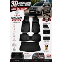 Toyota Proace Cıty Seperatörsüz 2021 Model Uyumlu 3d Araca Özel Havuzlu Paspas+bagaj Havuzu Birebir Uyum