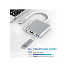 Usb 3.1 Type C To Hdmi Usb 3.0 Çevirici Dönüştürücü Adaptör Kablosu Adaptör Usb C Hdmı 3-in-1, Lightning - Hdmı Kablosu, Tv İçin, Usb-a 3.0, Tak Ve Çalıştır Al4962