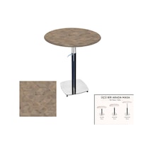 Üçüz Masa Ayarlanabilir 70 Cm Yuvarlak - Werzalit, Wermodin Ve Allzalit Tabla - Edgy Wood Çok Renkli