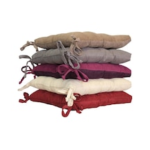 Kadife Dokulu Sandalye Minderi Gri 2394