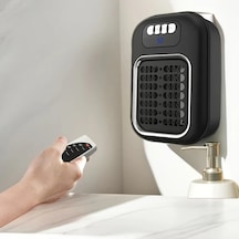 Willowhaven Siyah 1 Adet Duvar Tipi Fanlı Isıtıcı, Enerji Tasarruflu Mini Taşınabilir Elektrikli Isıtıcı Ofis Yatak Odası