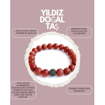 Gümüş Bileklik Kahverengi Yıldız Doğal Taşlı Bileklik
