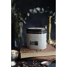 Evle-er004-7f Azura Coffee Desenli Oval Metal Saklama Kabı 11x15 Cm Azura Coffee