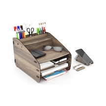 Design Otto Fx Medium Modest 6 Renk Evrak Rafı Masaüstü Organizer Ceviz