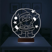 Luvivia Çocuk Odası Noel Baba Yılbaşı Hediyesi 3d Lamba - Masa Gece Lambası Şeffaf