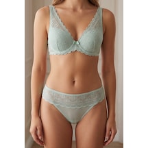 Avrissa Kadın Su Yeşili Dantel Detaylı Şık Bralet İç Çamaşır Takımı Yeşil