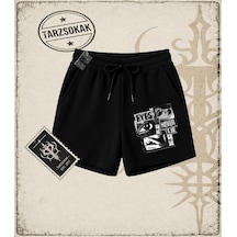Tarzsokak Gotik & Grunge Streetwear Eyes Never Lıe Unisex Şort Siyah