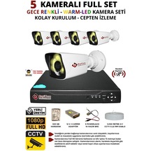 Bycam 5 Kameralı Gece Renkli Full Hd 1080p Kamera Seti 320gb Harddisk -5k0d