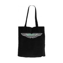 Aston Martin Logo 2 Siyah Kanvas Bez Çanta Siyah
