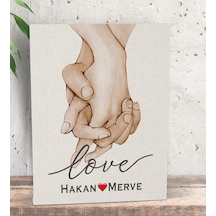 Bk Gift Kişiye Özel Sevgili El Ele Tasarımlı Kanvas Tablo-2 15x20 , Sevgiliye Hediye, Sevgililer Günü Hediyesi Kobitmeyencom33669 Bk Gift