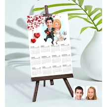 Bk Gift Kişiye Özel 15x21 Cm Fotoğraf Kartlı Sevgililer Karikatürlü Şövaleli 2023 Takvim -15