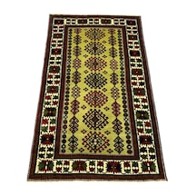 El Dokuma Sıfır Kafkas Halısı 130x205 Kök Boya Fıstık Yeşili Halı Yeşil