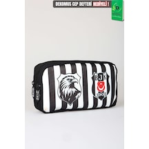 X Dekomus Lisanslı Beşiktaş Kartal Kalem Çantası Açık Gri