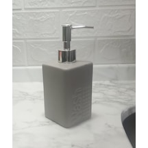 Sıvı Sabunluk Gri Modern 7x7x17cm 300ml Banyo Seti Siyah