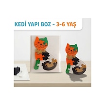 3-6 Yaş Eğitici 3d Puzzle Kedi Çocuk Yapboz Zeka Geliştirici Oyuncak Renkli Parça Montessori Oyunu