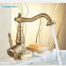 İsaoğlu Yapı Eskitme Lavabo Bataryası Antik Lavabo Musluğu İşlemeli Vintage Tasarım Banyo Musluğu Antik