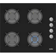 Simfer 3500-N 60CM Ankastre Siyah Cam Ocak 4G Emaye Izgara