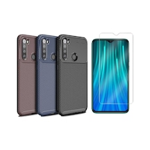 Xiaomi Redmi Note 8 Kilif Zore Antisok Karbon Silikon Kapak + Cam 387275880