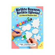 5 Li Marvel Karakter Boyama Seti 5 Figür, 6 Renk Boya Ve Fırça Dahil Çocuk Aktivite Seti