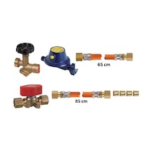 Marin Tekne Yat Ve Karavan Tipi Tüpgaz Lpg Bağlantı Tesisat Kiti - Regülatör Dedantör , Emniyet Vanası Ve Hortum Seti 65cm + 85cm