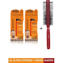 Fontenay Saç Şekillendirici Pudra Toz Wax Ultra Strong Turuncu 20 gr x 2 + 1018 Tarak'ı 3'lü Set