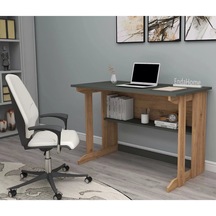 Reyo Home Enda Pillar Kütüphaneli Çalışma Masası 100x56cm Çam-ant Çam - Antrasit