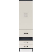 Arges Dolap 3 Raflı 3 Çekmeceli Tek Askılı 60x30x221 Antrasit-aytaşı Antrasit