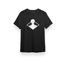 Jujutsu Kaisen Anime Sukuna White Head Siyah Kısa Kol Erkek Tshirt 001