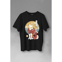 Akita Dog Japon Köpeği Shiba Inu Samurai Japanese Baskılı Tişört Unisex T-shirt 001