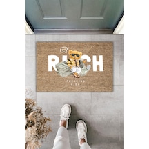Rugmood Modern Dijital Baskı Paspas - Dolar, Para Paspas - Kapı Önü Paspası 70x45cm Kahverengi