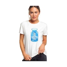 Anime Fairy Tail Glass Guild Emblem Baskılı Beyaz Kadın Tshirt (534308939)