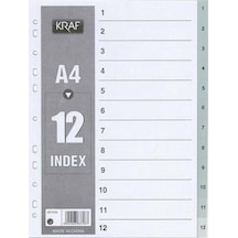 Kraf Seperator Plastık A4 1-12 Rakam 1012