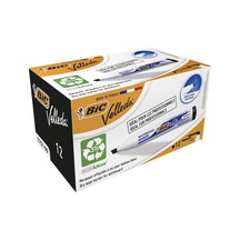 Velleda 1751 Eco Kesik Uçlu Beyaz Tahta Kalemi, Siyah, 12'li Kutu, 3,7 Mm İle 5,5 Mm Kalın Uç,kuru Silinebilir Mürekkep Cok Renkli