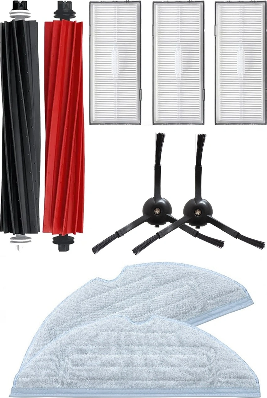 Roborock S8 & S8 Plus & S8 Pro Ultra Uyumlu 3 Aylık Yaşam Kiti Siyah Yan Fırçalı