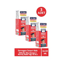 Sorvagen Smart Kids Sıvı Form Sitikolin Dha Omega 3 Norveç Balık Yağı Ve B12 3 x 150 ML