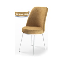 Canisa Concept Dexa Serisi, Üst Kalite Yemek Odası Sandalyesi, Metal Beyaz Iskeletli , 1 Adet Cappucino Cappucino, Meta