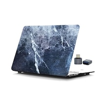 Macbook Pro 15 Mermer Desenli Kılıf A1707 A1990 Uyumlu Baskılı Sert Kılıf İnce Hafif Koruyucu Kapak Mavi