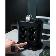 8 Prizli Dikey Priz 4 Usb 2 Type-c Hızlı Şarjlı Uczza105priz-4 0